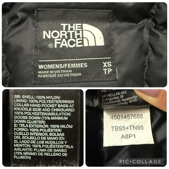 The North Face down quilted parka jacket winter coat in black size XS - Picture 15 of 16